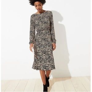 Long Sleeve Cutout Back Tiger Dress